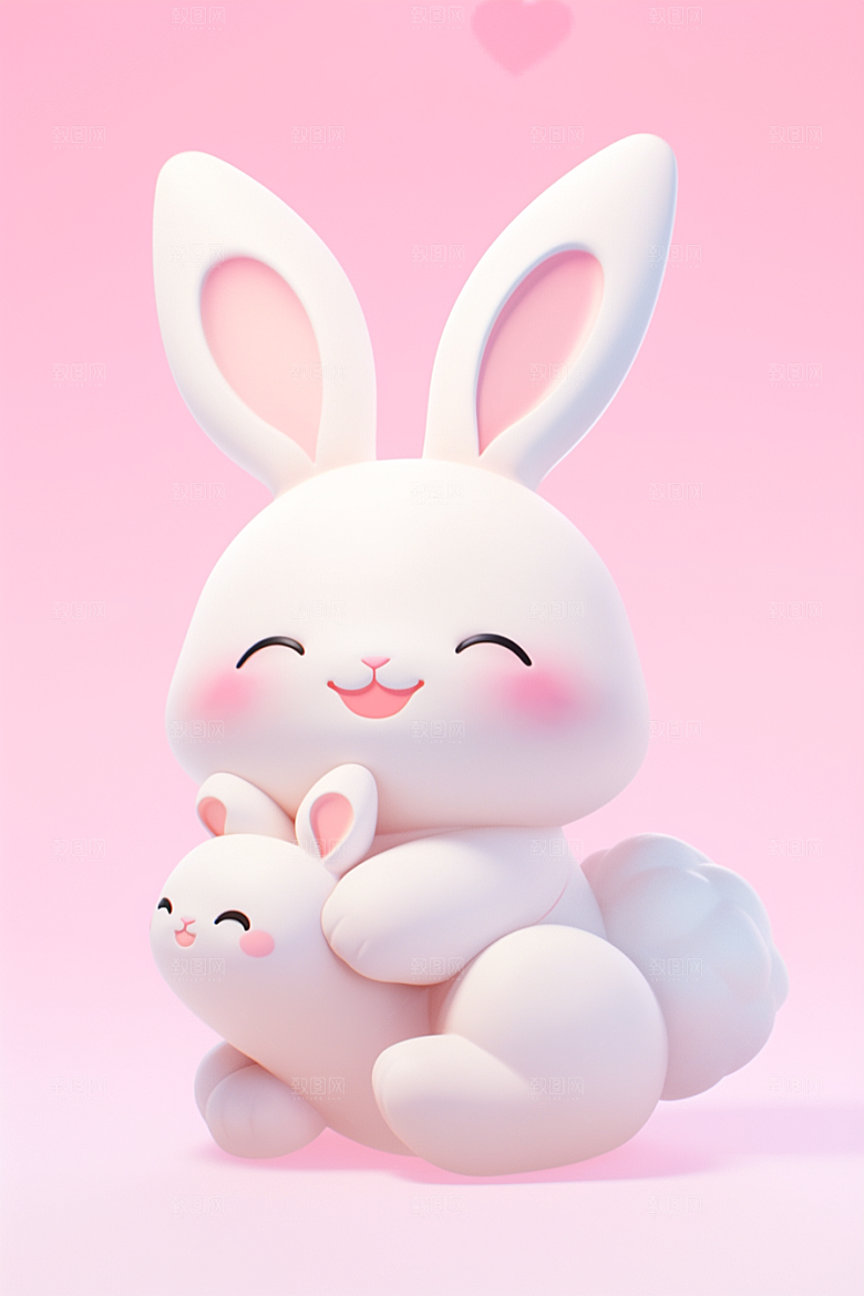 CG小兔子3D拟人模型