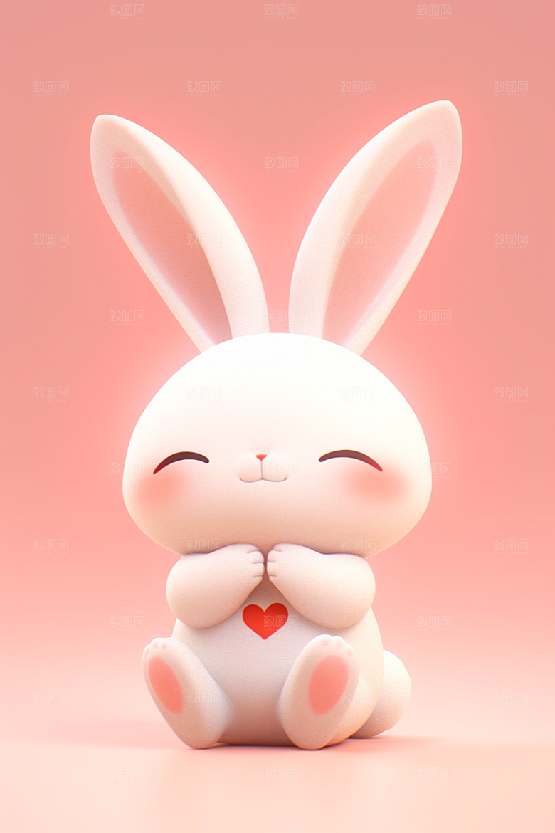 CG小兔子立体C4D模型