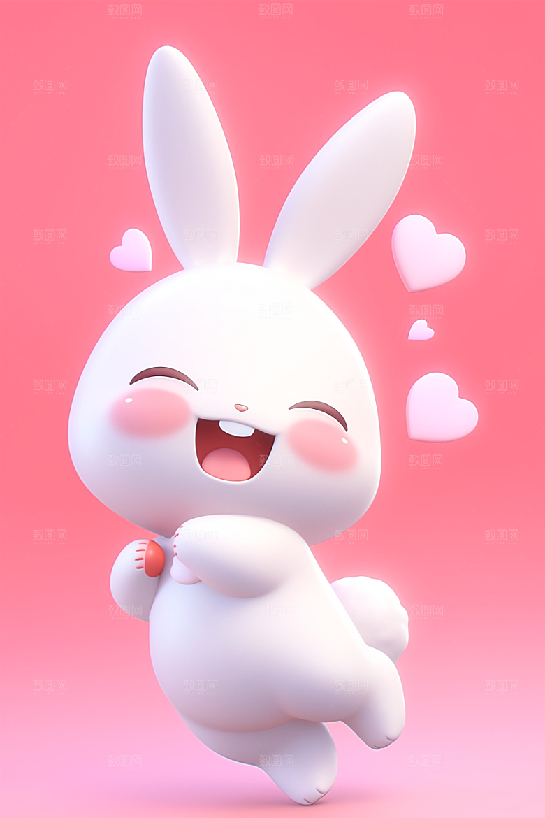CG小兔子IP小动物模型