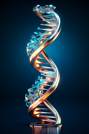 DNA螺旋结构微观生物效果图