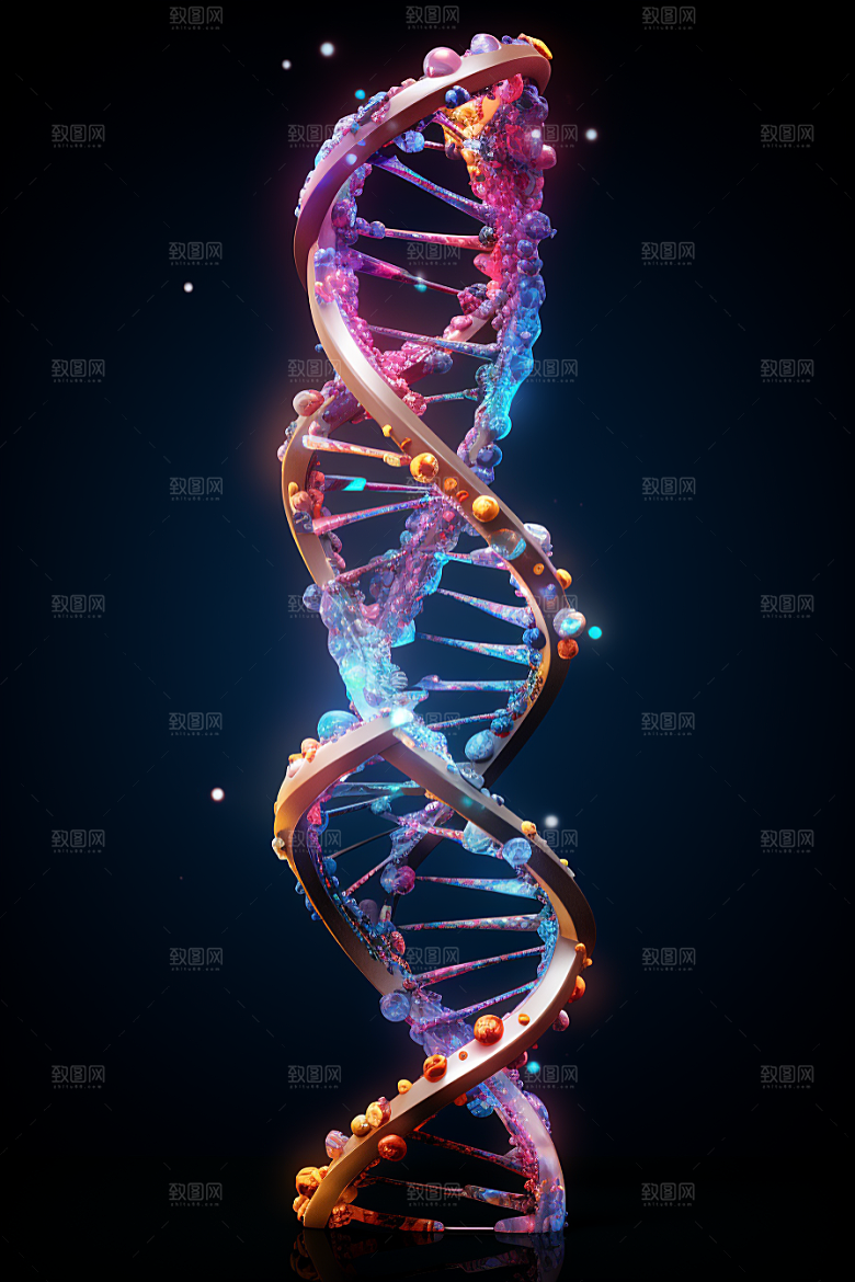 DNA螺旋结构微观模型效果图