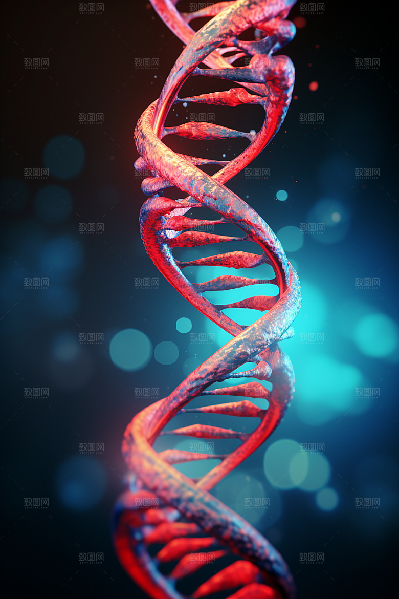DNA螺旋结构科学微观效果图