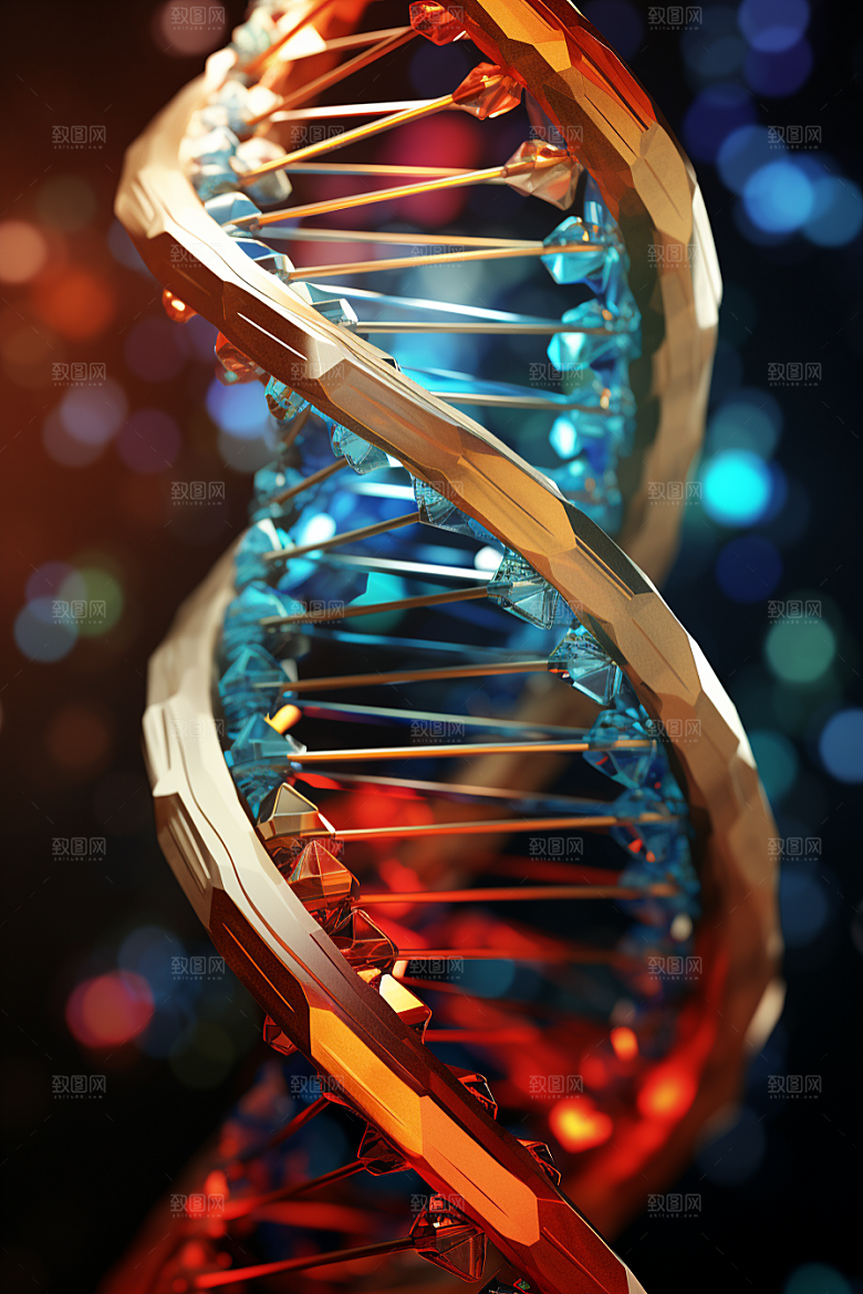 DNA螺旋结构显微科学效果图