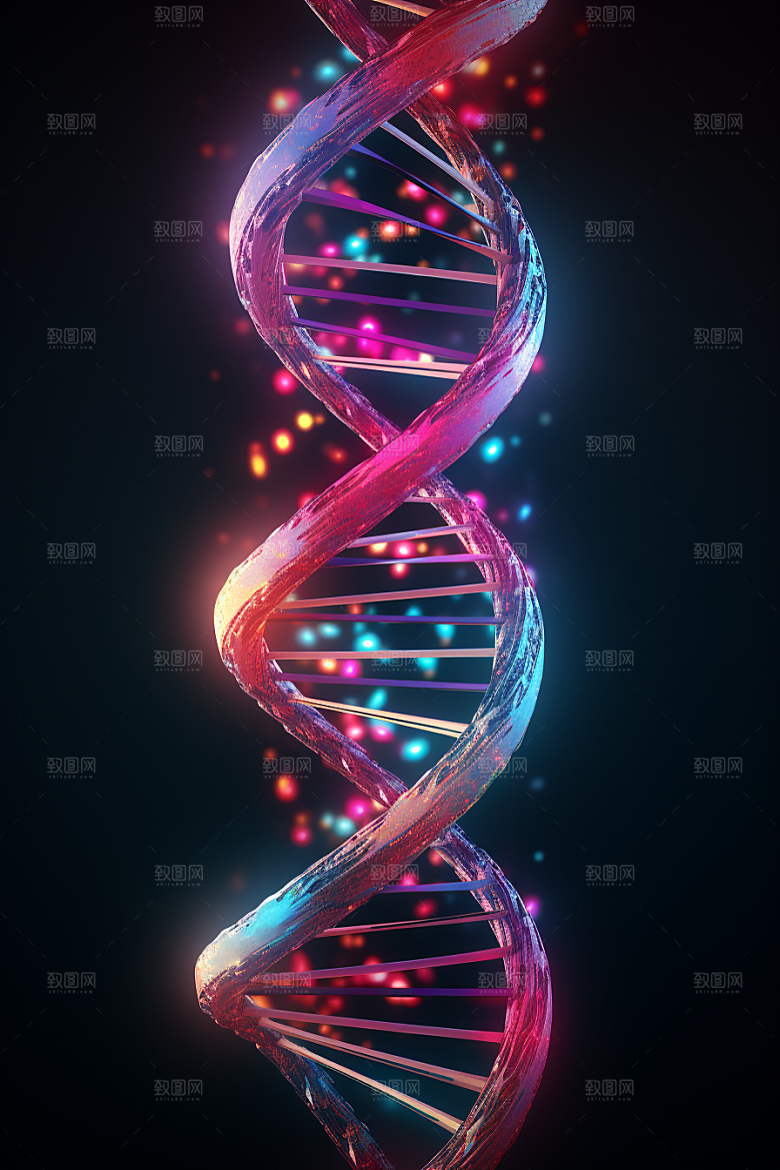 DNA螺旋结构渲染模型效果图