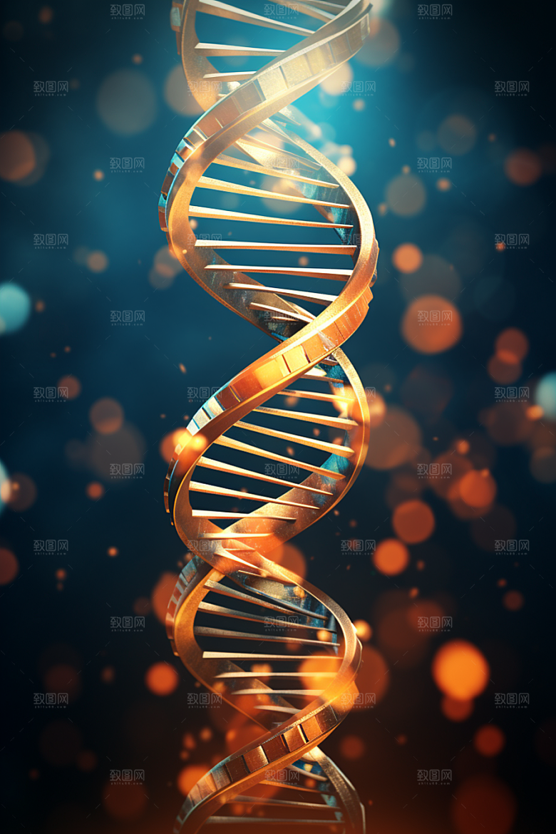 DNA螺旋结构高清科学效果图