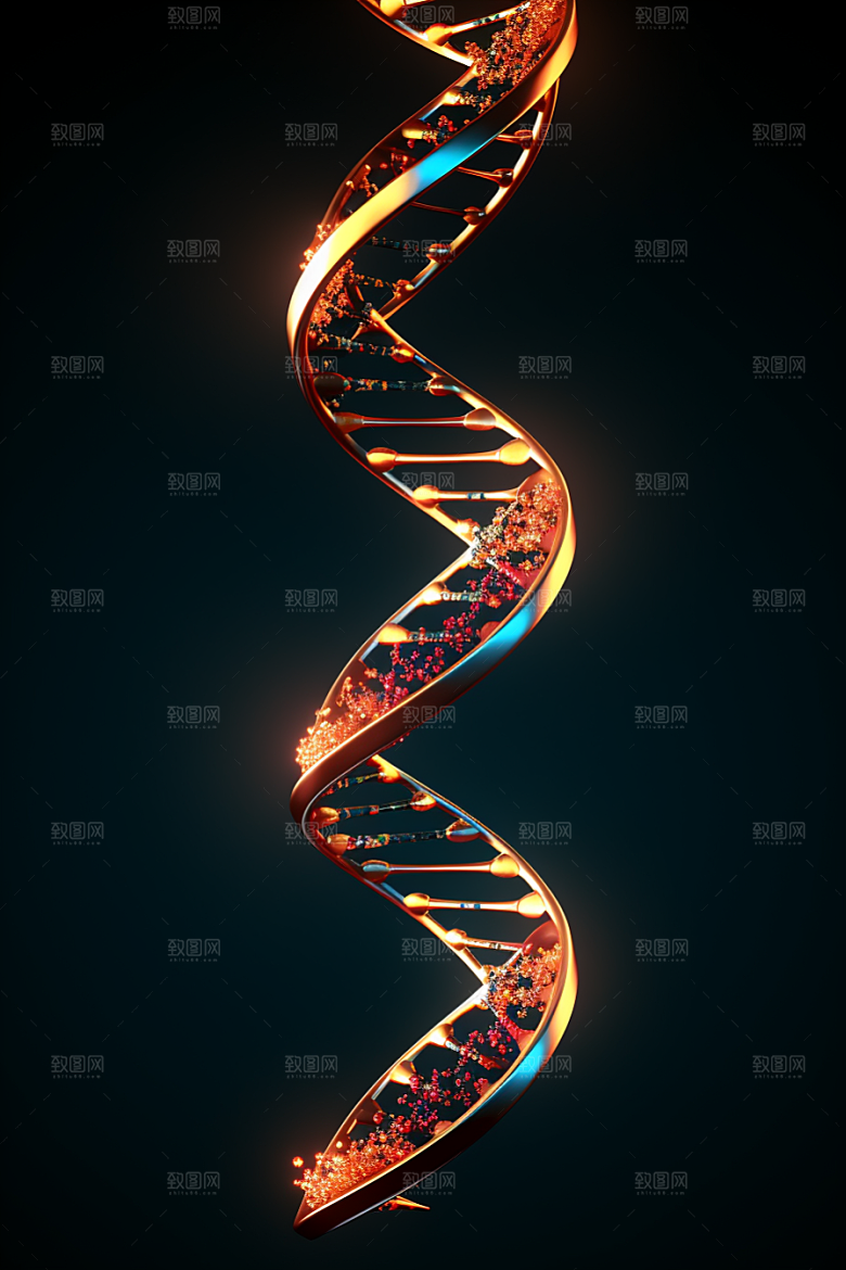 DNA螺旋结构微观3D效果图