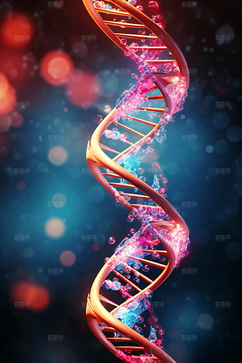 DNA螺旋结构生物模型效果图