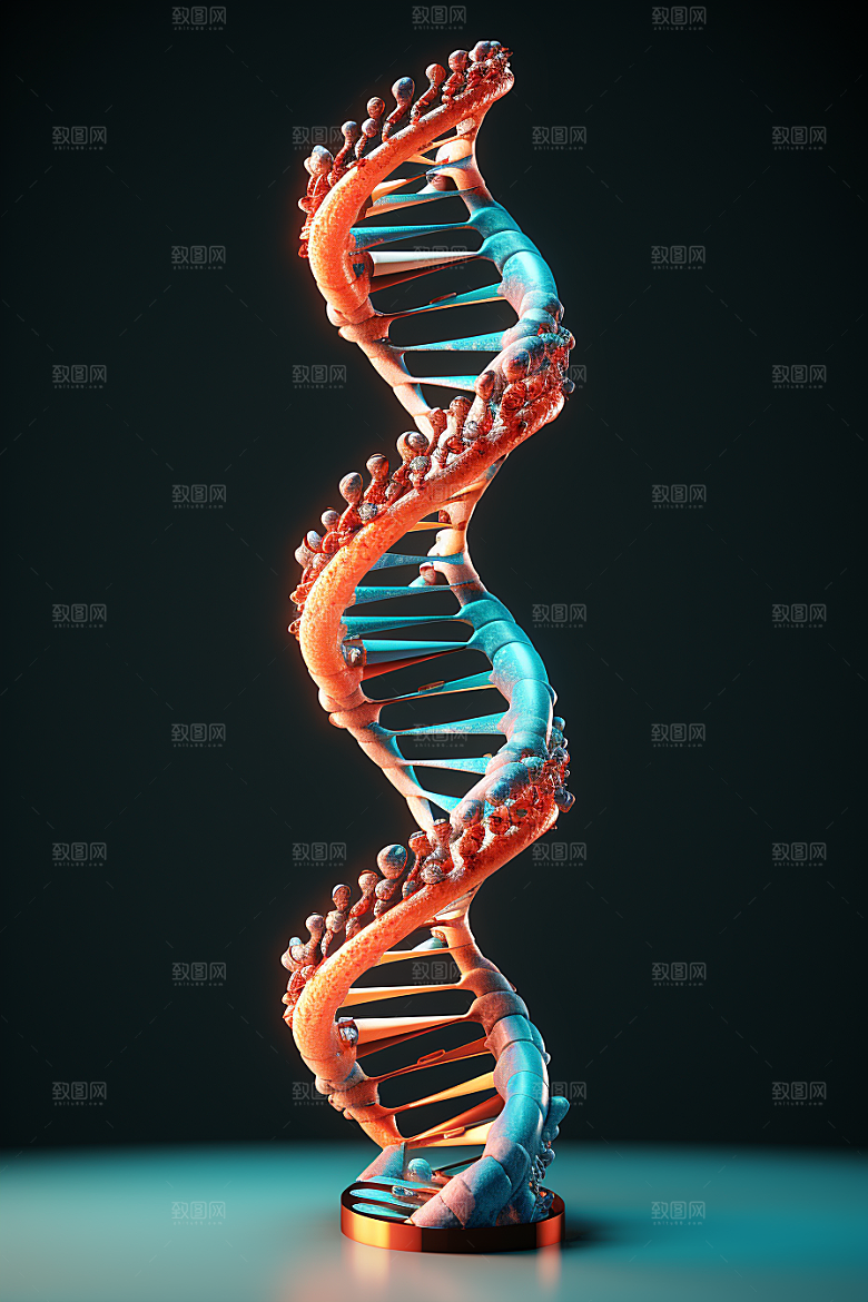 DNA螺旋结构显微模型效果图