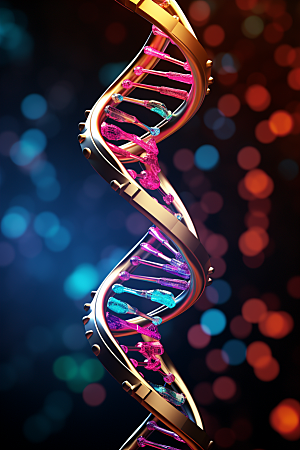 DNA螺旋结构科学显微效果图