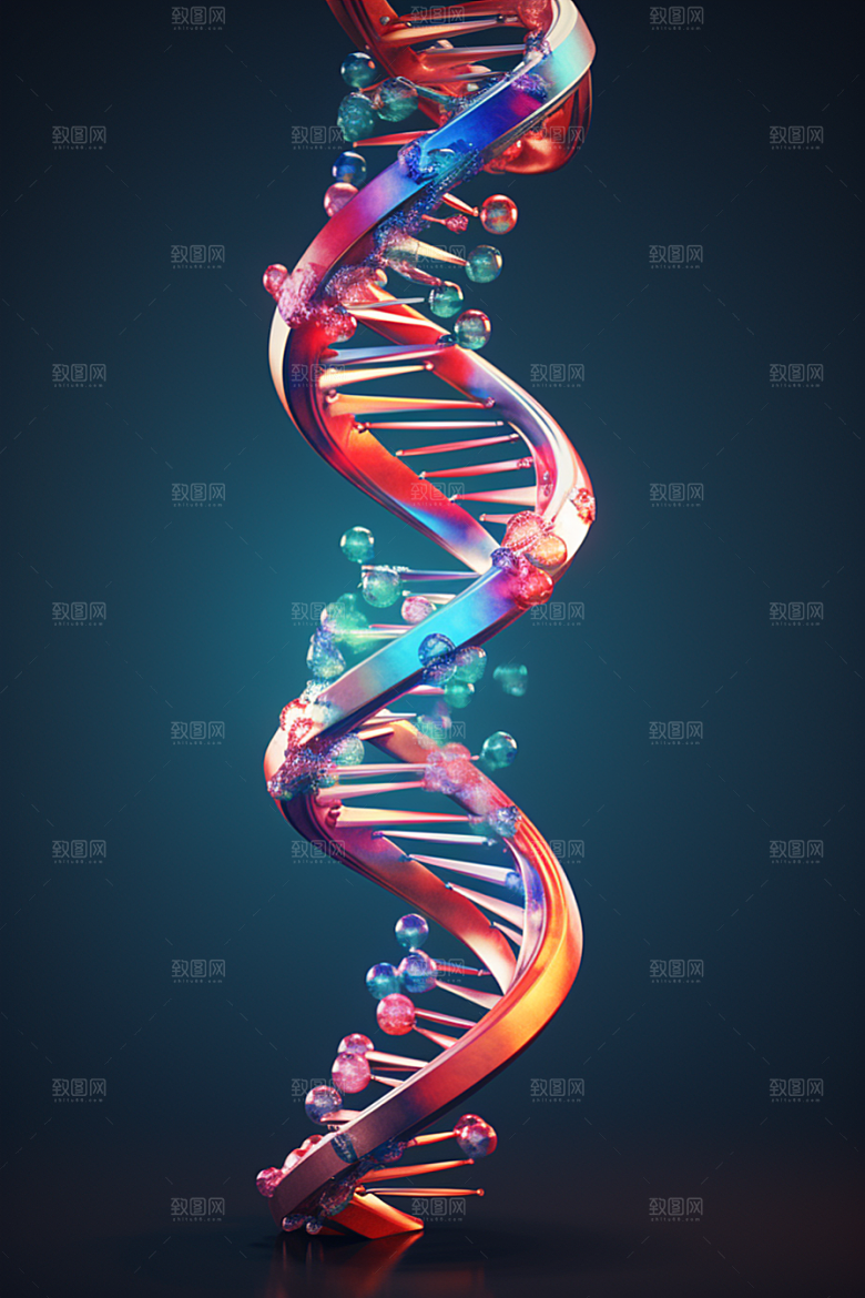 DNA螺旋结构基因3D效果图