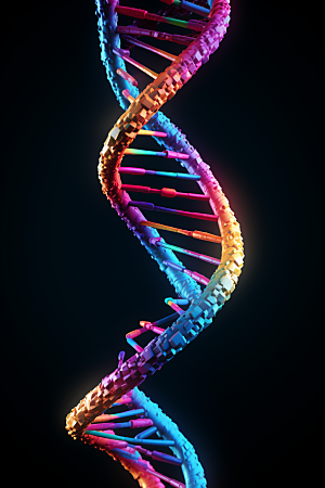 DNA螺旋结构微观生物效果图