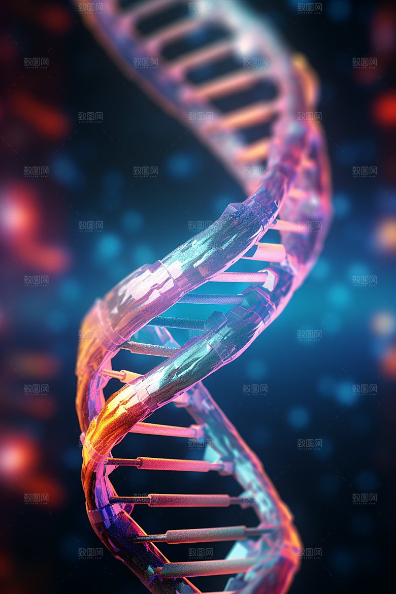DNA螺旋结构显微生物效果图