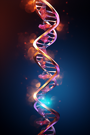 DNA螺旋结构基因生物效果图