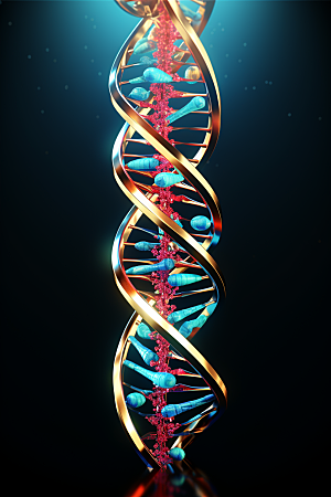 DNA螺旋结构微观基因效果图