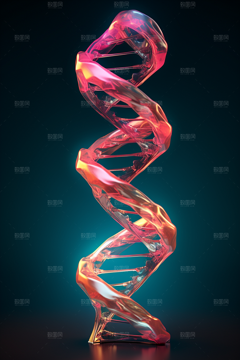 DNA螺旋结构模型渲染效果图