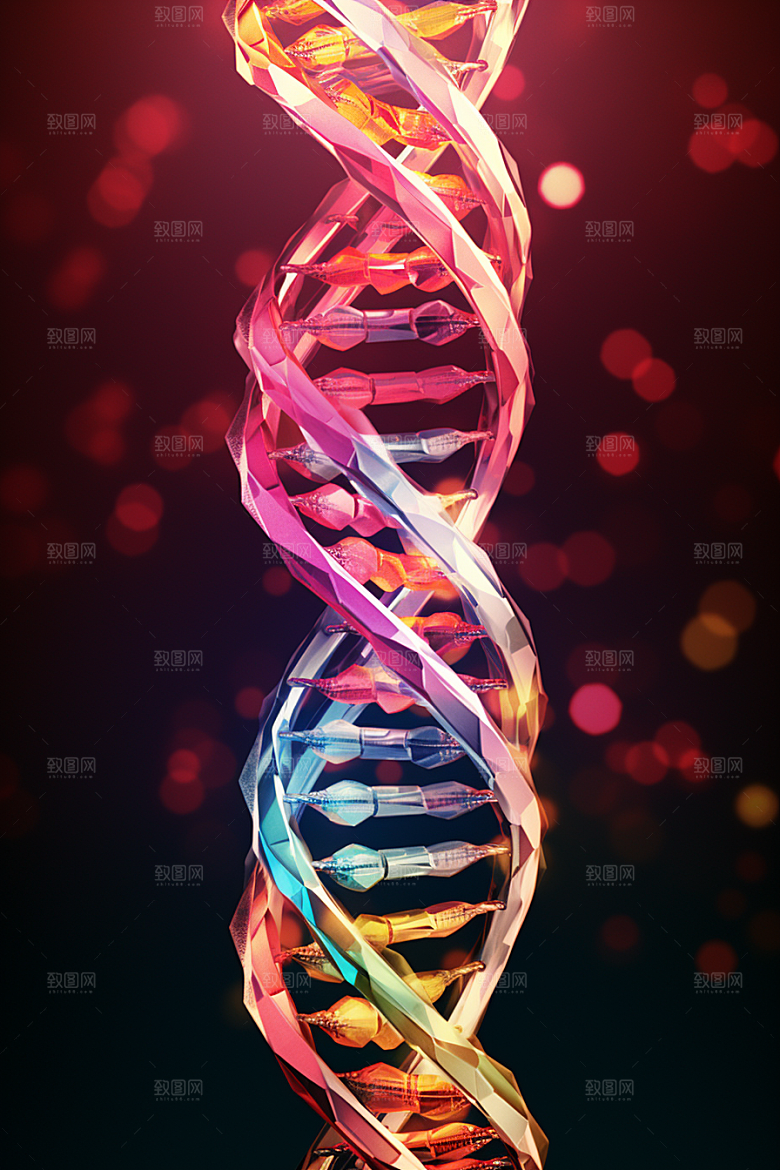 DNA螺旋结构立体科学效果图