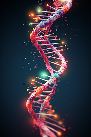 DNA螺旋结构模型生物效果图