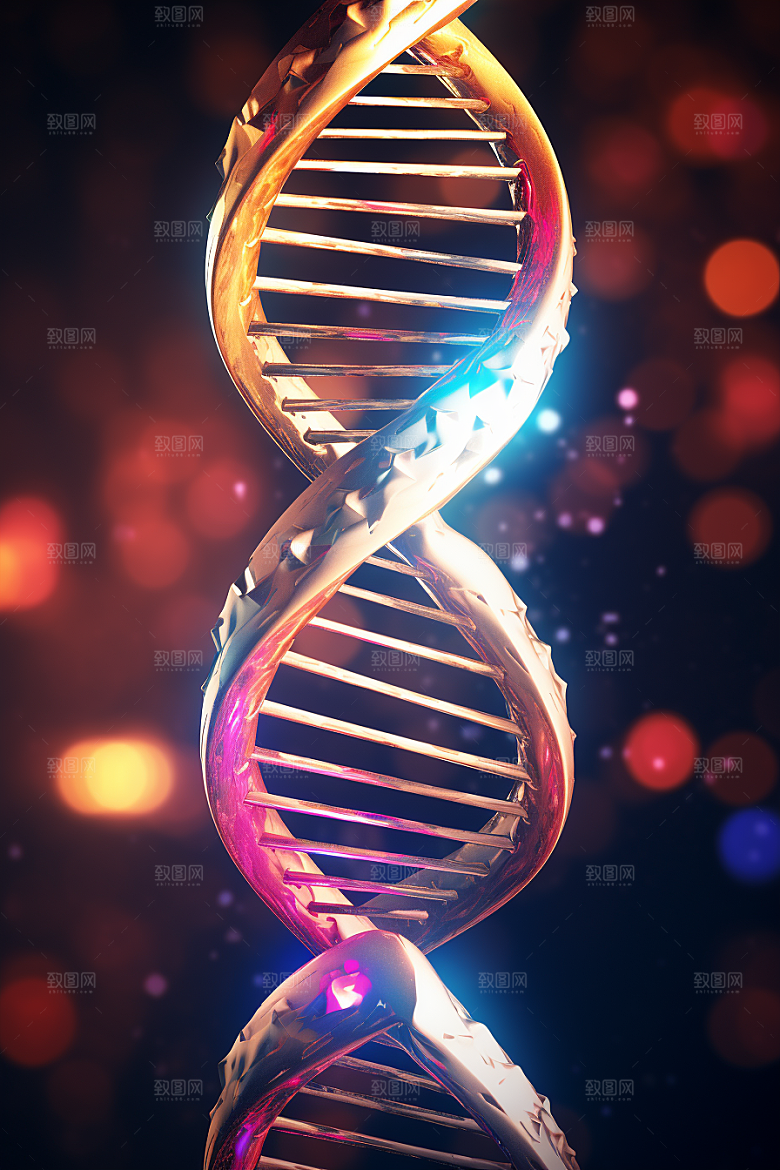 DNA螺旋结构立体科学效果图