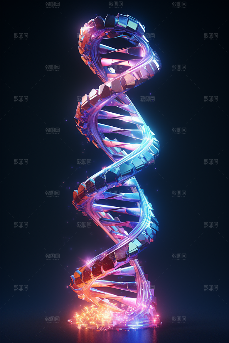 DNA螺旋结构立体生物效果图