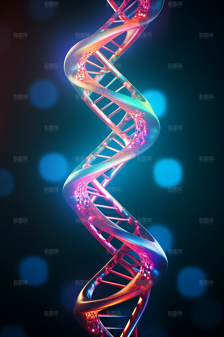 DNA螺旋结构科学立体效果图
