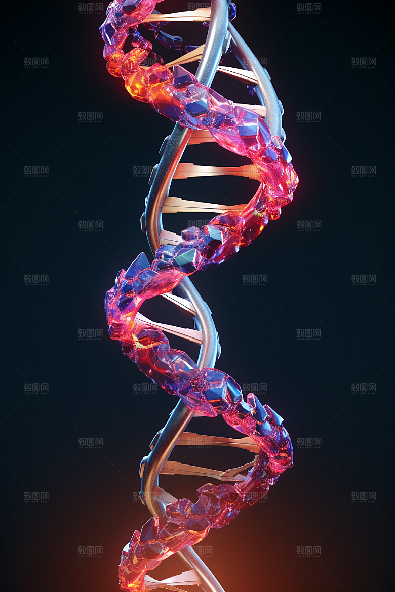 DNA螺旋结构科学医学效果图