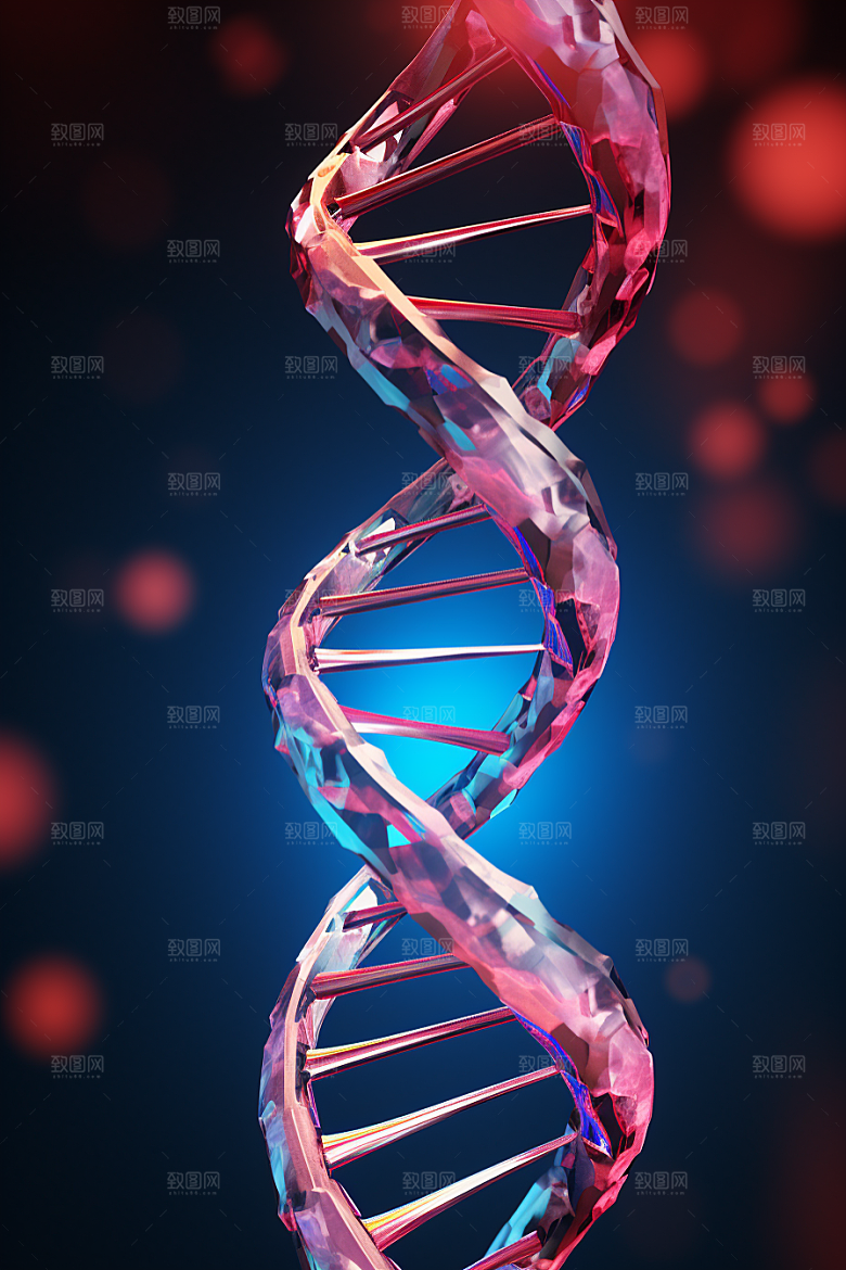 DNA螺旋结构微观显微效果图
