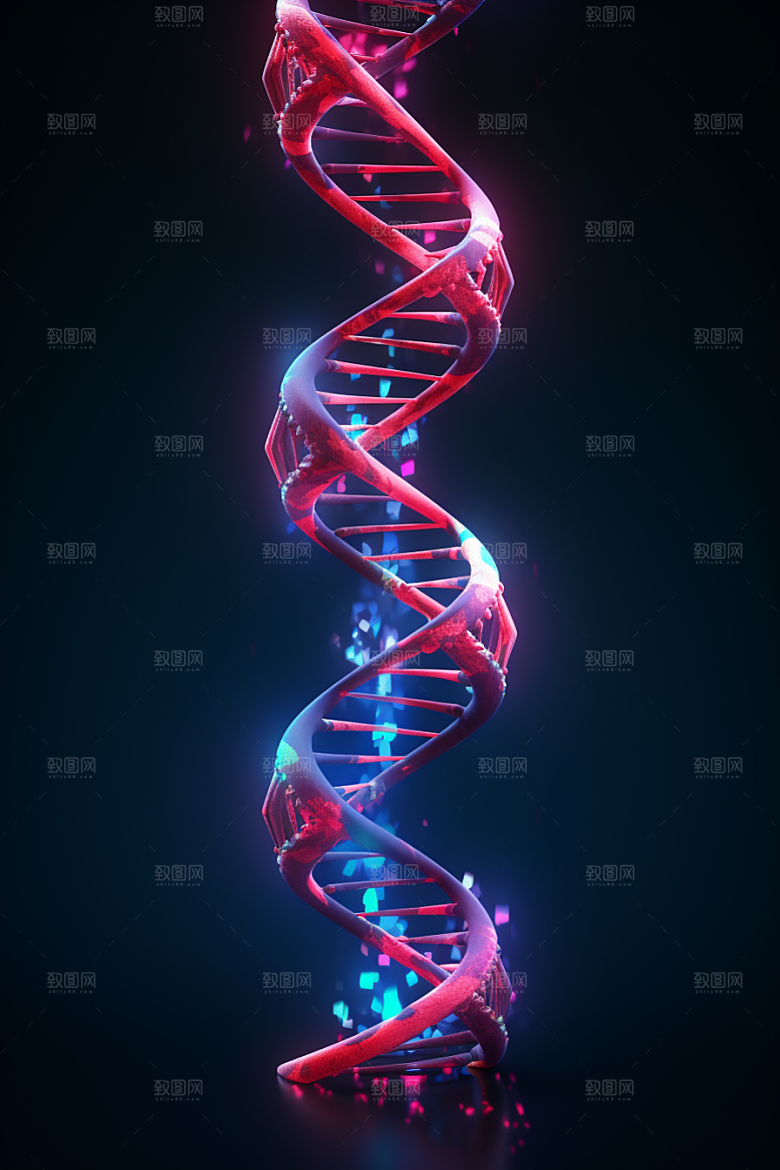 DNA螺旋结构显微模型效果图
