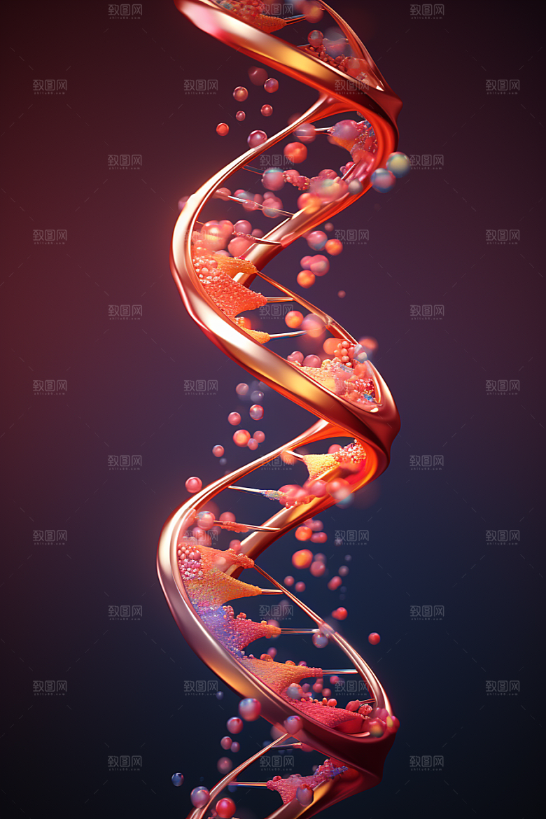 DNA螺旋结构生物3D效果图