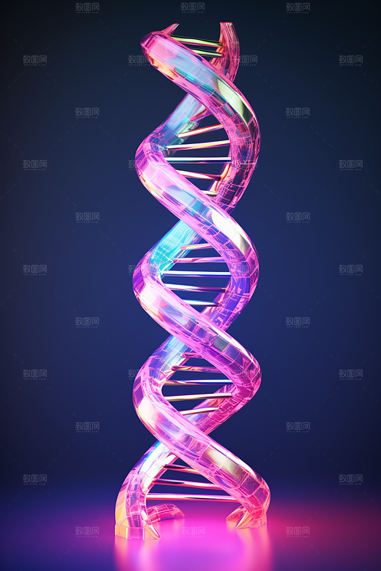 DNA螺旋结构3D微观效果图