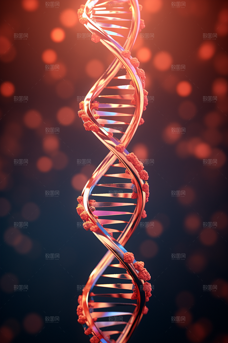 DNA螺旋结构科学模型效果图
