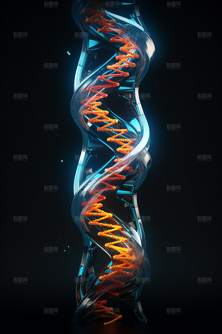 DNA螺旋结构显微生物效果图
