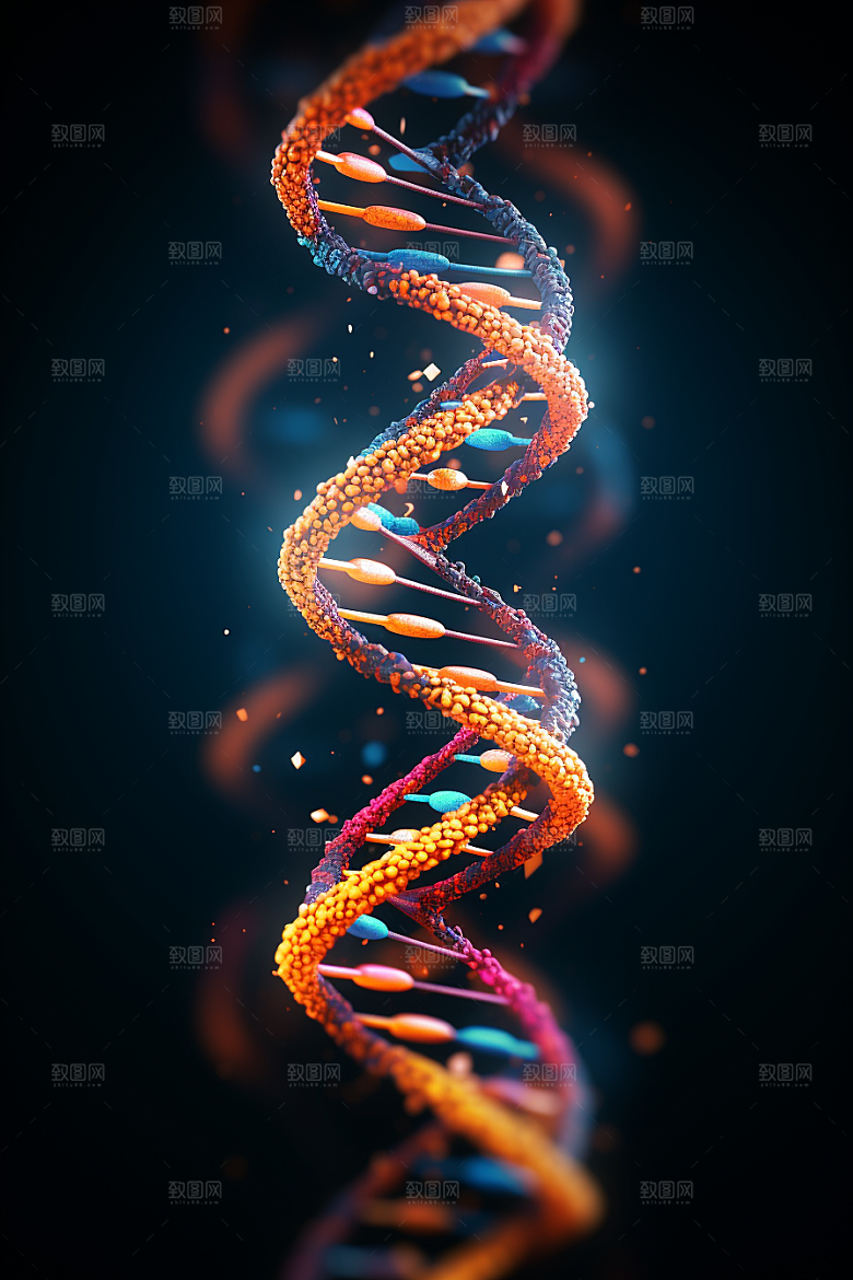 DNA螺旋结构科学生物效果图