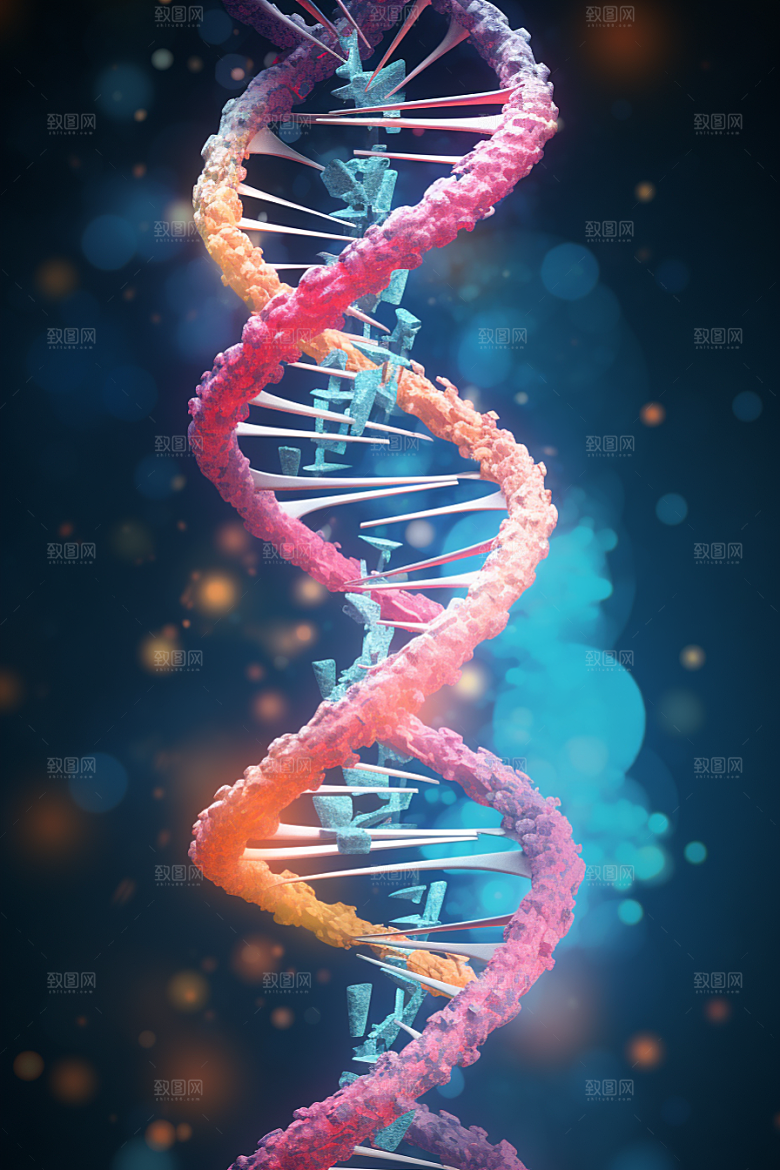 DNA螺旋结构显微生物效果图