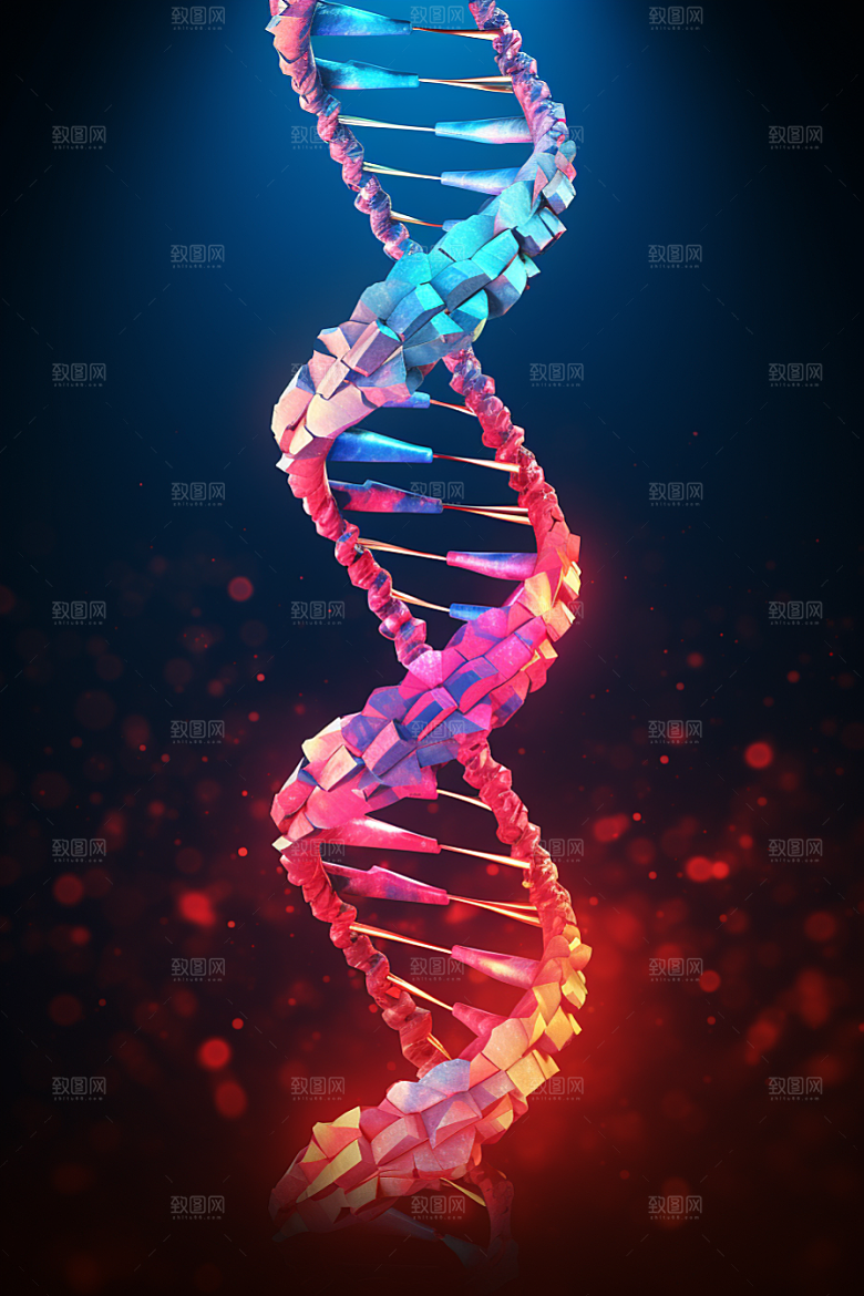 DNA螺旋结构微观科学效果图