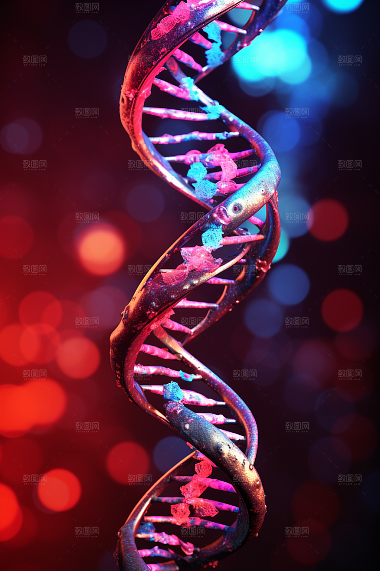 DNA螺旋结构3D医疗效果图