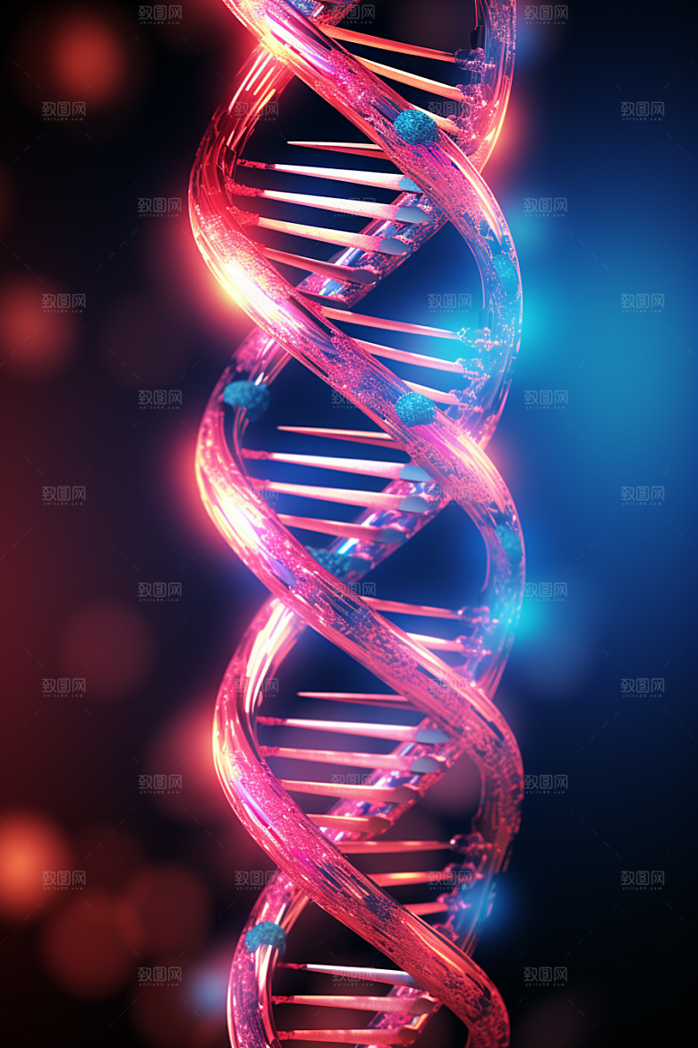 DNA螺旋结构生物微观效果图