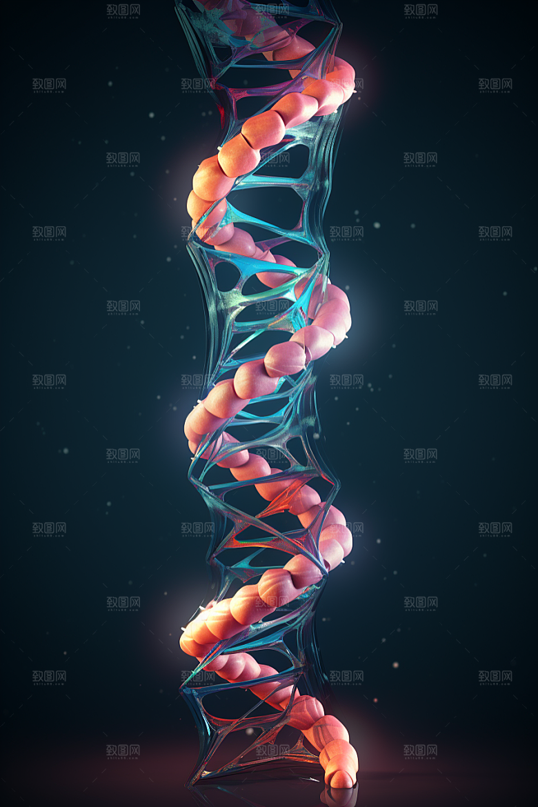 DNA螺旋结构高清3D效果图