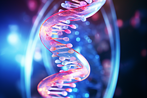 DNA螺旋结构微观科学效果图