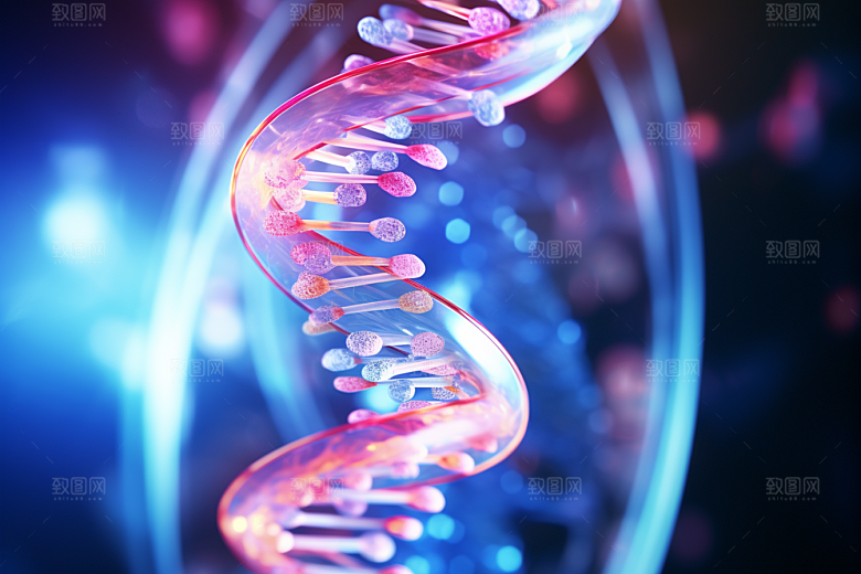 DNA螺旋结构微观科学效果图