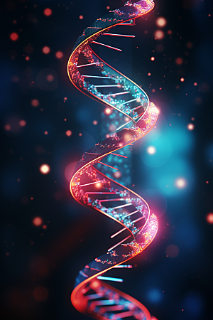 DNA螺旋结构立体基因效果图