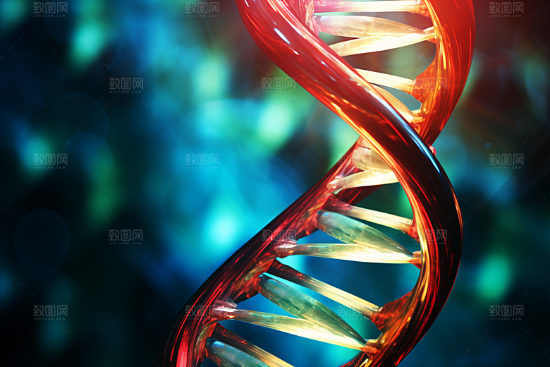 DNA螺旋结构立体模型效果图