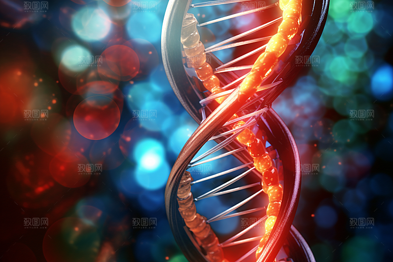 DNA螺旋结构生物3D效果图