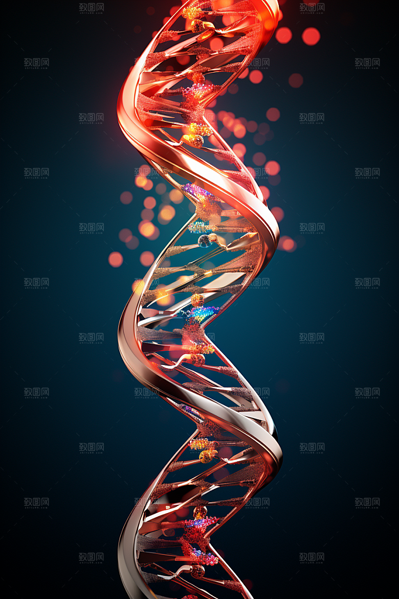 DNA螺旋结构生物模型效果图