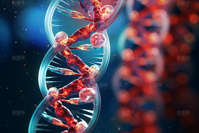 DNA螺旋结构科学生物效果图
