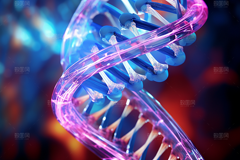 DNA螺旋结构科学显微效果图