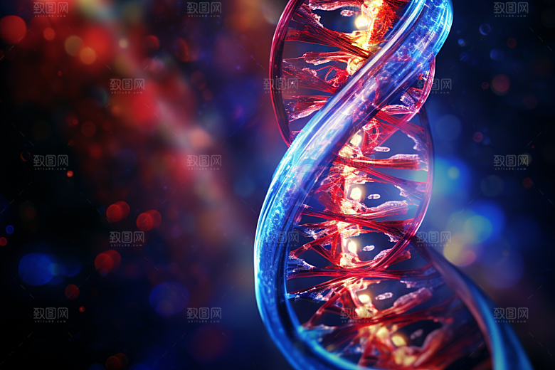 DNA螺旋结构显微科学效果图