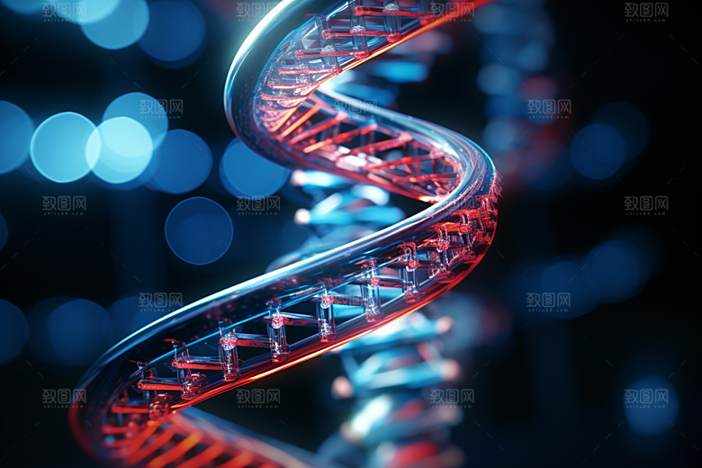 DNA螺旋结构科学3D效果图