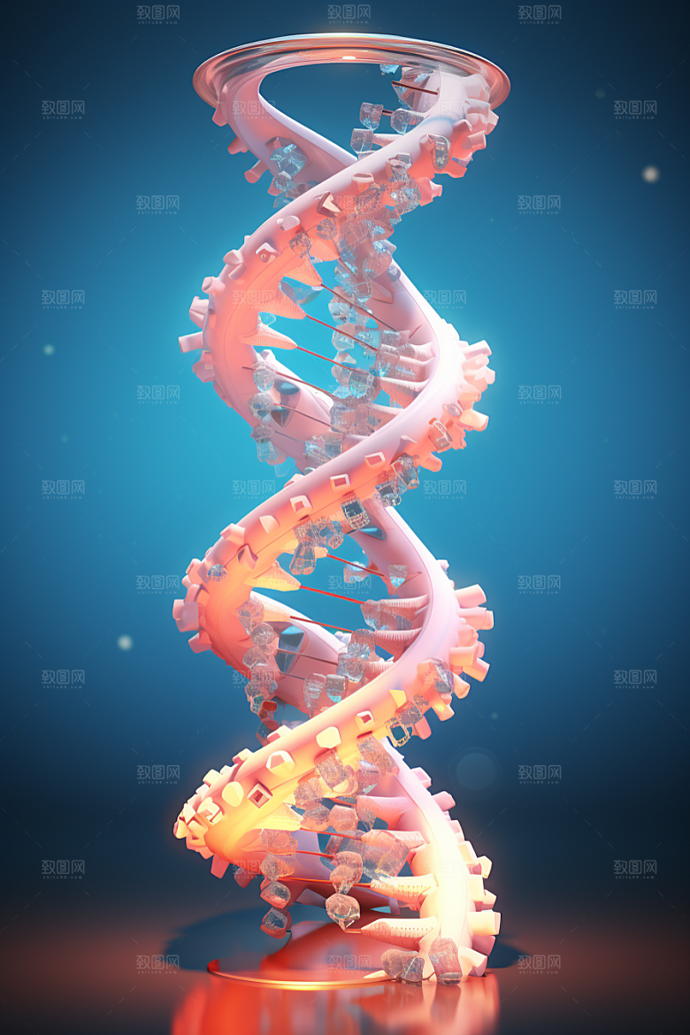 DNA螺旋结构科学模型效果图