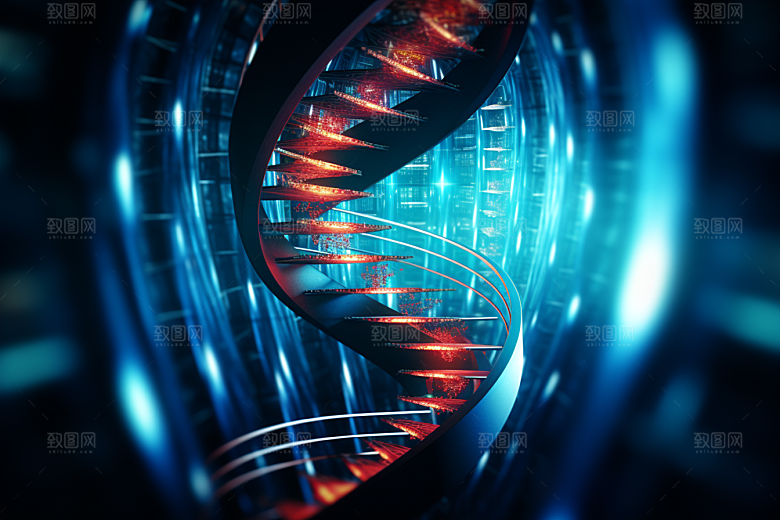 DNA螺旋结构生物立体效果图
