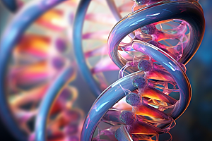 DNA螺旋结构微观医学效果图